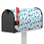 Turquoise Giraffe Pattern Print Mailbox Cover