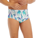 Turquoise Giraffe Pattern Print Men's Briefs