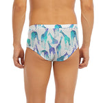 Turquoise Giraffe Pattern Print Men's Briefs