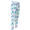 Turquoise Giraffe Pattern Print Men's Compression Pants