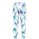Turquoise Giraffe Pattern Print Men's leggings