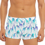 Turquoise Giraffe Pattern Print Men's Short Boxer Briefs