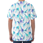 Turquoise Giraffe Pattern Print Men's Velvet T-Shirt