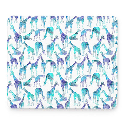 Turquoise Giraffe Pattern Print Mouse Pad