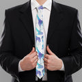 Turquoise Giraffe Pattern Print Necktie