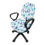 Turquoise Giraffe Pattern Print Office Chair Cover