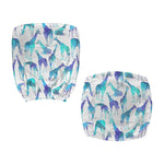 Turquoise Giraffe Pattern Print Office Chair Cover