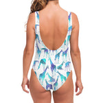 Turquoise Giraffe Pattern Print One Piece Swimsuit