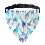 Turquoise Giraffe Pattern Print Over The Collar Dog Bandana