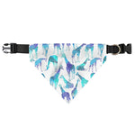 Turquoise Giraffe Pattern Print Over The Collar Dog Bandana