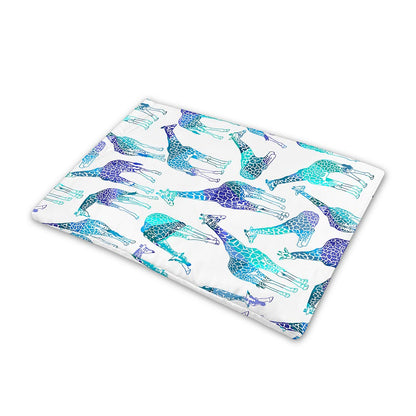 Turquoise Giraffe Pattern Print Pet Cooling Mat Cover