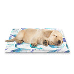 Turquoise Giraffe Pattern Print Pet Cooling Mat Cover