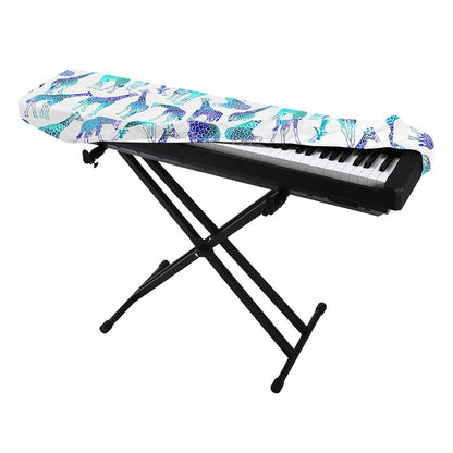 Turquoise Giraffe Pattern Print Piano Keyboard Cover