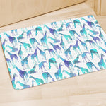 Turquoise Giraffe Pattern Print Polyester Doormat
