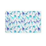 Turquoise Giraffe Pattern Print Polyester Flag