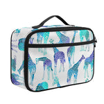 Turquoise Giraffe Pattern Print Portable Lunch Bag