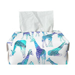 Turquoise Giraffe Pattern Print Rectangle Tissue Box Cover
