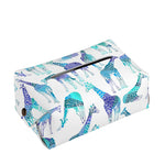 Turquoise Giraffe Pattern Print Rectangle Tissue Box Cover