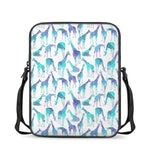 Turquoise Giraffe Pattern Print Rectangular Crossbody Bag