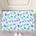 Turquoise Giraffe Pattern Print Rubber Doormat