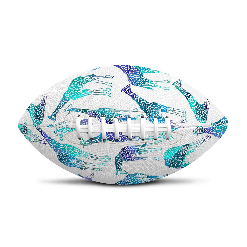 Turquoise Giraffe Pattern Print Rugby Ball