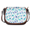Turquoise Giraffe Pattern Print Saddle Bag
