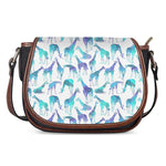 Turquoise Giraffe Pattern Print Saddle Bag