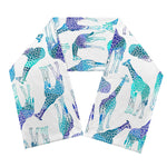Turquoise Giraffe Pattern Print Scarf