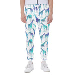 Turquoise Giraffe Pattern Print Scuba Joggers