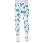 Turquoise Giraffe Pattern Print Scuba Joggers
