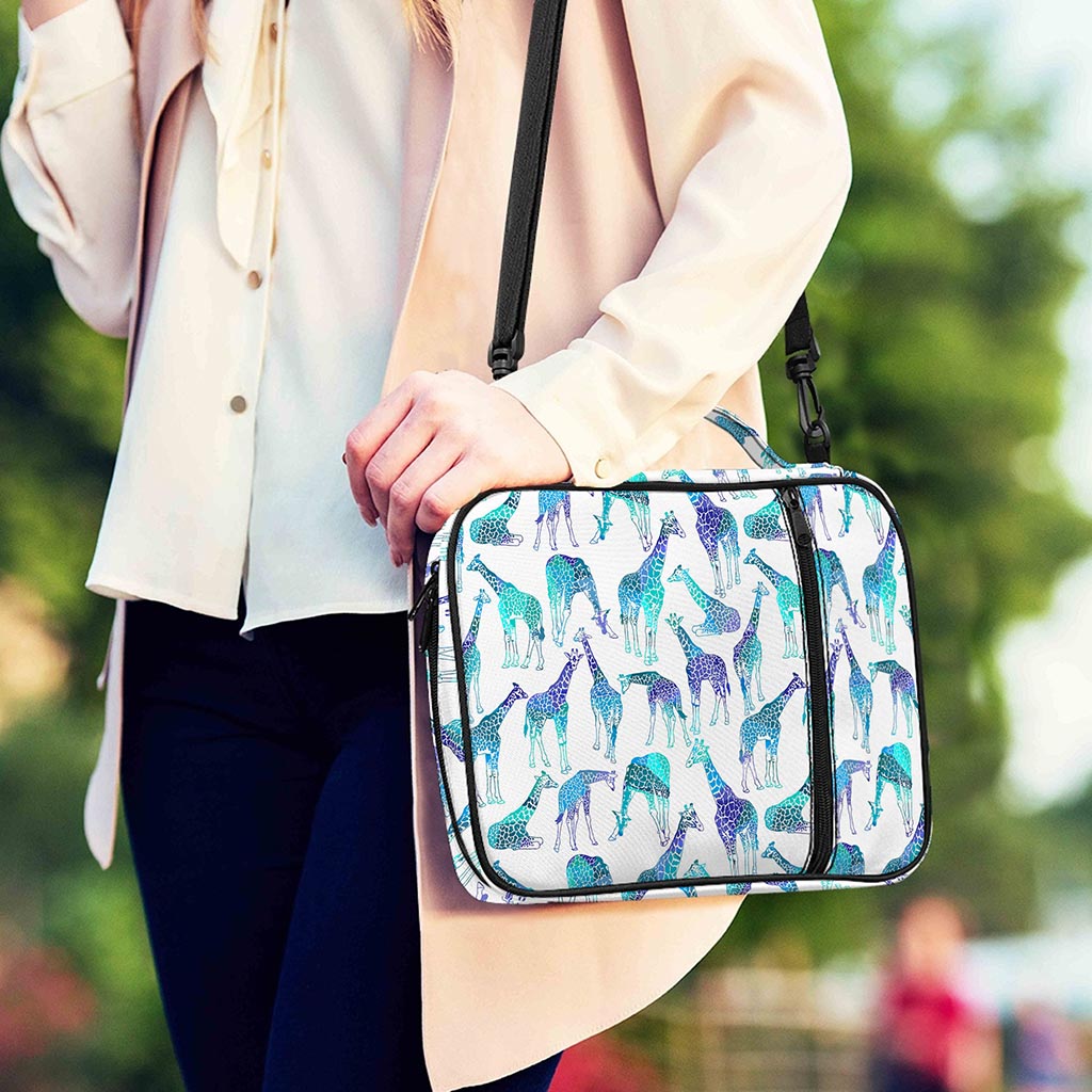 Turquoise Giraffe Pattern Print Shoulder Strap Bible Bag
