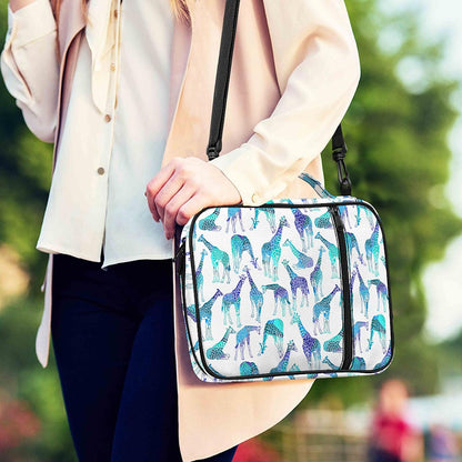 Turquoise Giraffe Pattern Print Shoulder Strap Bible Bag