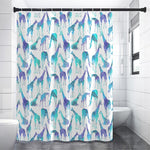 Turquoise Giraffe Pattern Print Shower Curtain