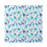 Turquoise Giraffe Pattern Print Silk Bandana