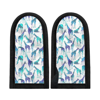 Turquoise Giraffe Pattern Print Skillet Handle Cover