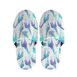 Turquoise Giraffe Pattern Print Slippers