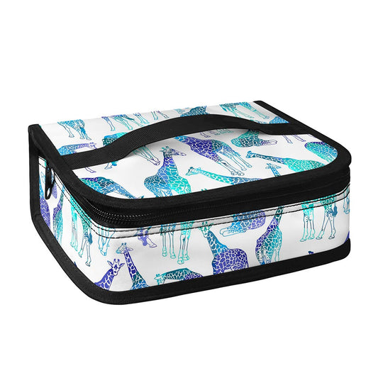 Turquoise Giraffe Pattern Print Small Lunch Bag