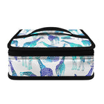 Turquoise Giraffe Pattern Print Small Lunch Bag