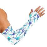 Turquoise Giraffe Pattern Print Sun Protection Arm Sleeves