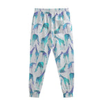 Turquoise Giraffe Pattern Print Sweatpants
