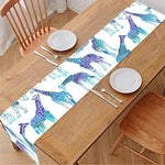 Turquoise Giraffe Pattern Print Table Runner