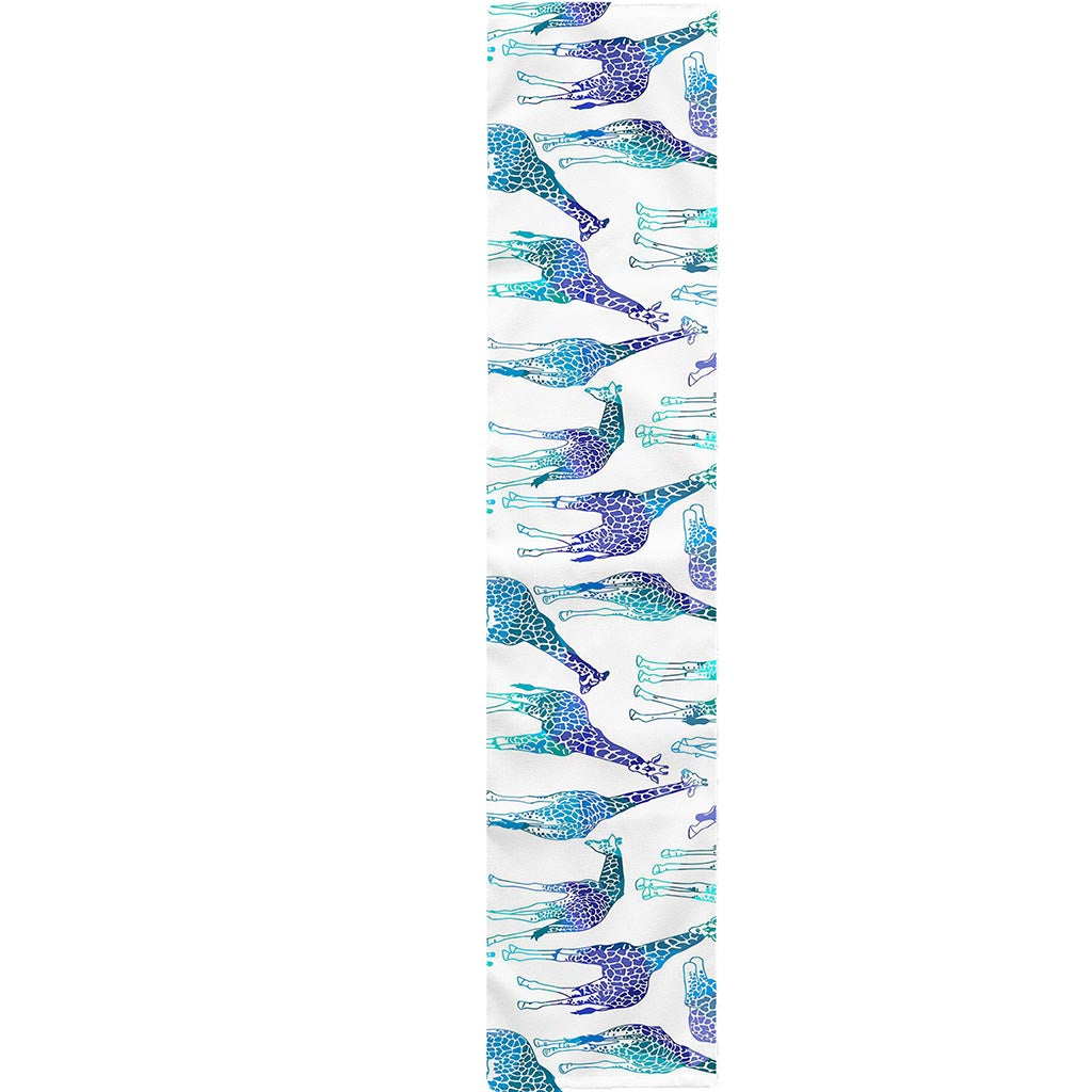 Turquoise Giraffe Pattern Print Table Runner