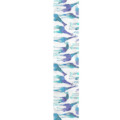 Turquoise Giraffe Pattern Print Table Runner