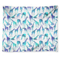 Turquoise Giraffe Pattern Print Tapestry