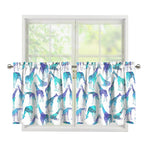 Turquoise Giraffe Pattern Print Tier Curtains