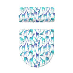 Turquoise Giraffe Pattern Print Toilet Lid And Tank Cover Set