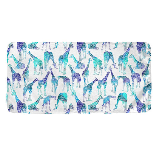 Turquoise Giraffe Pattern Print Towel
