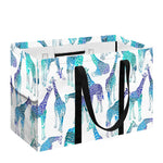 Turquoise Giraffe Pattern Print Utility Tote Bag
