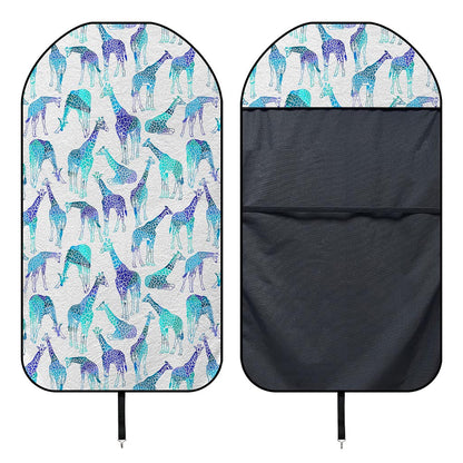 Turquoise Giraffe Pattern Print Waterproof Car Seat Cover
