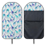 Turquoise Giraffe Pattern Print Waterproof Car Seat Cover